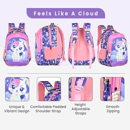 Image of HOT SHOT UNIVERSE CAT 1822|school bag for girls|bag for girls |kids school bag|18 INCH|water resistant|32L kids backpack