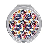 Fonctionnalité polyvalente : ce miroir à main imprimé loup coloré à l'aquarelle prend en charge une utilisation en gros plan comme petit miroir de poche, miroir à main pour homme, miroir grossissant de voyage, miroir de voyage avec grossissement, miroir grossissant compact, miroir de maquillage grossissant de voyage, petit miroir grossissant, petit miroir de maquillage et véritables alternatives de miroir