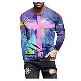 Mens Novelty T-Shirt Long Sleeve Jesus Cross Faith Casual Sport Tee Fashion Christian Cross Graphic...