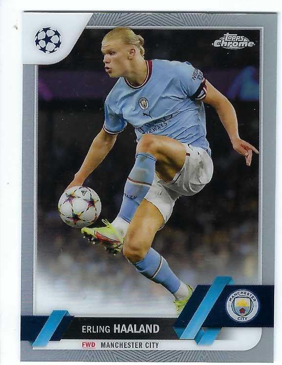 ERLING HAALAND 2022-23 Topps Chrome UEFA Club Competitions Soccer Card #99 Manchester City