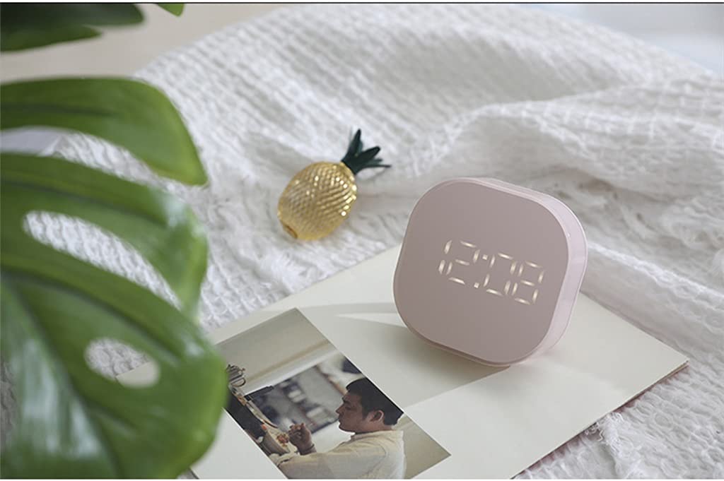 Reloj de Pared Mini reloj despertador cuadrado silencioso para mesita de noche, dispositivo inteligente con USB, sensor de temperatura, atracción magnética, reloj mural luminoso, decoración de escrit