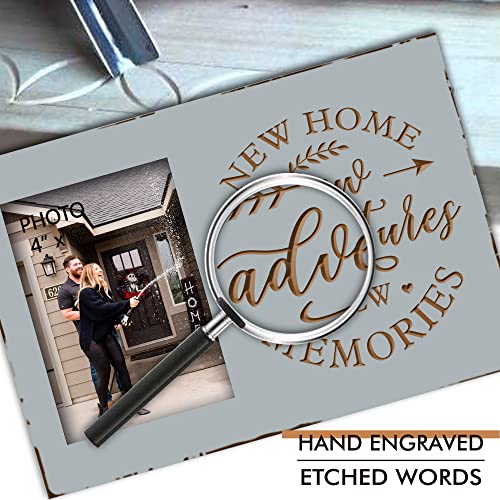 Yudarte Housewarming Gifts For New Home - Engraved Picture Frame 4X6 Inches Photo - Unique First Time House Owner Gifts For Men And Women #TOP5