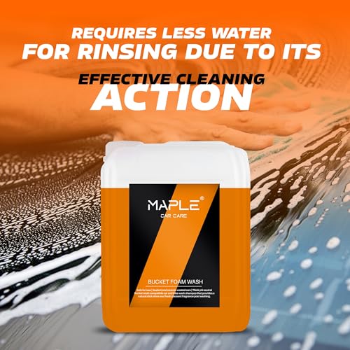 Image of Maple Car Care Bucket Foam Wash Shampoo for Car 5 Litre | High Foaming, pH Neutral Car Shampoo| Ceramic Coating Safe Car Wash Shampoo| Deep Clean, Shine & Dirt Removal | Quick Dirt Removal Car Shampoo