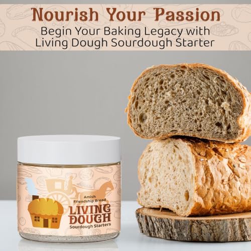 Image of Living Dough - 55 Year Old Amish Friendship Sourdough Starter Culture - Sweet and Organic Sourdough Starter for Baking - For Artisan Bread, Pizza Dough, Waffles & More