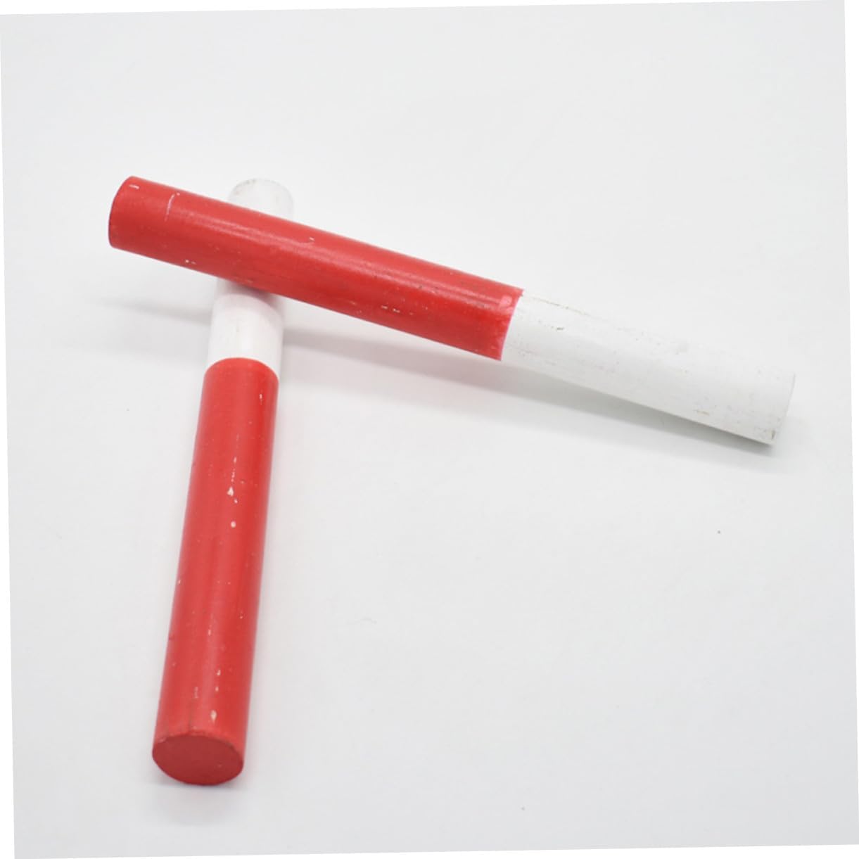4pcs Relay Sticks Bright Red and White Lightweight Wooden Baton for Running Relay Races Outdoor Track Sports Equipment with Smooth Rolled Edges for Secure Hand Pass