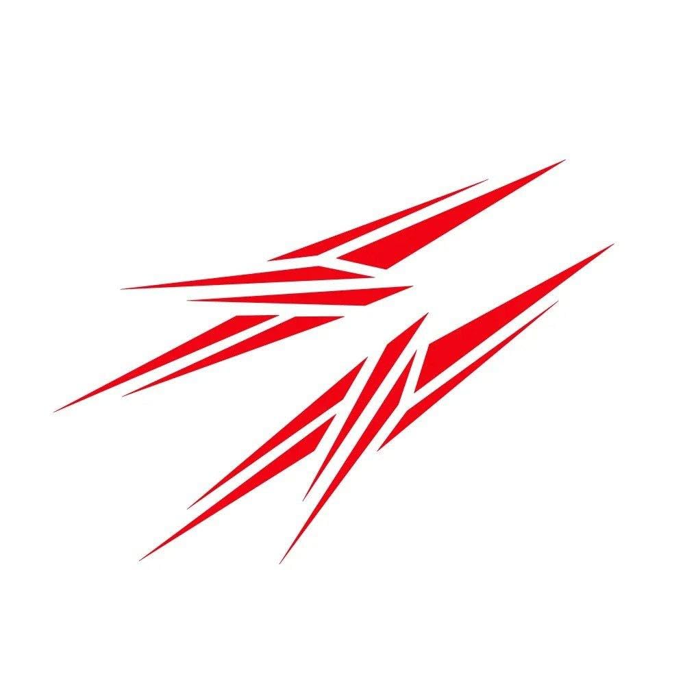 2Pcs Car Hood Sticker Racing Style Vinyl Decal(Glossy Red)