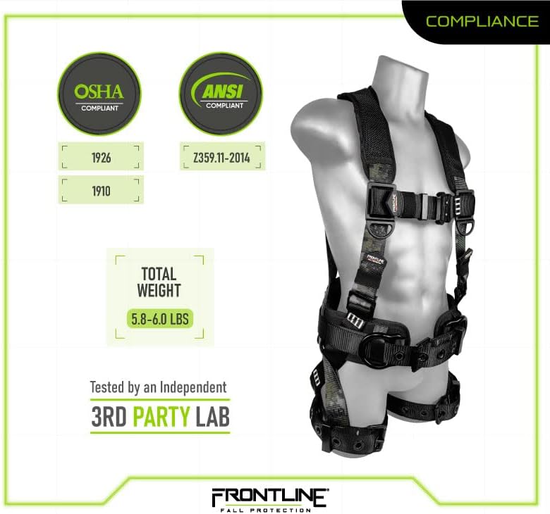 Miniatura 6 de Arnés de cuerpo completo de primera línea  Correas de suspensión para traumatismos  Cumple con OSHA y ANSI