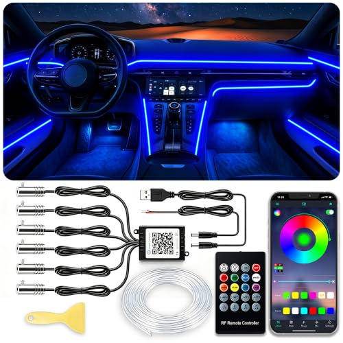 Jushope 6-in-1 RGB Car Ambient Lighting Kit