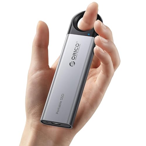 ORICO 2TB Portable SSD, Up to 460MB/s Speed External Solid State Drive, Hanging Hook Design, Plug & Play, USB-C & A 2-in-1 Cable, Portable Storage for Type-C Smartphones, Tablets, Laptops - C5C5