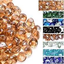 GasSaf Diamonds Fire Glass for Gas or Propane Fire Pit Fireplace & Landscaping 10-Pound 1 inch Pink Luster