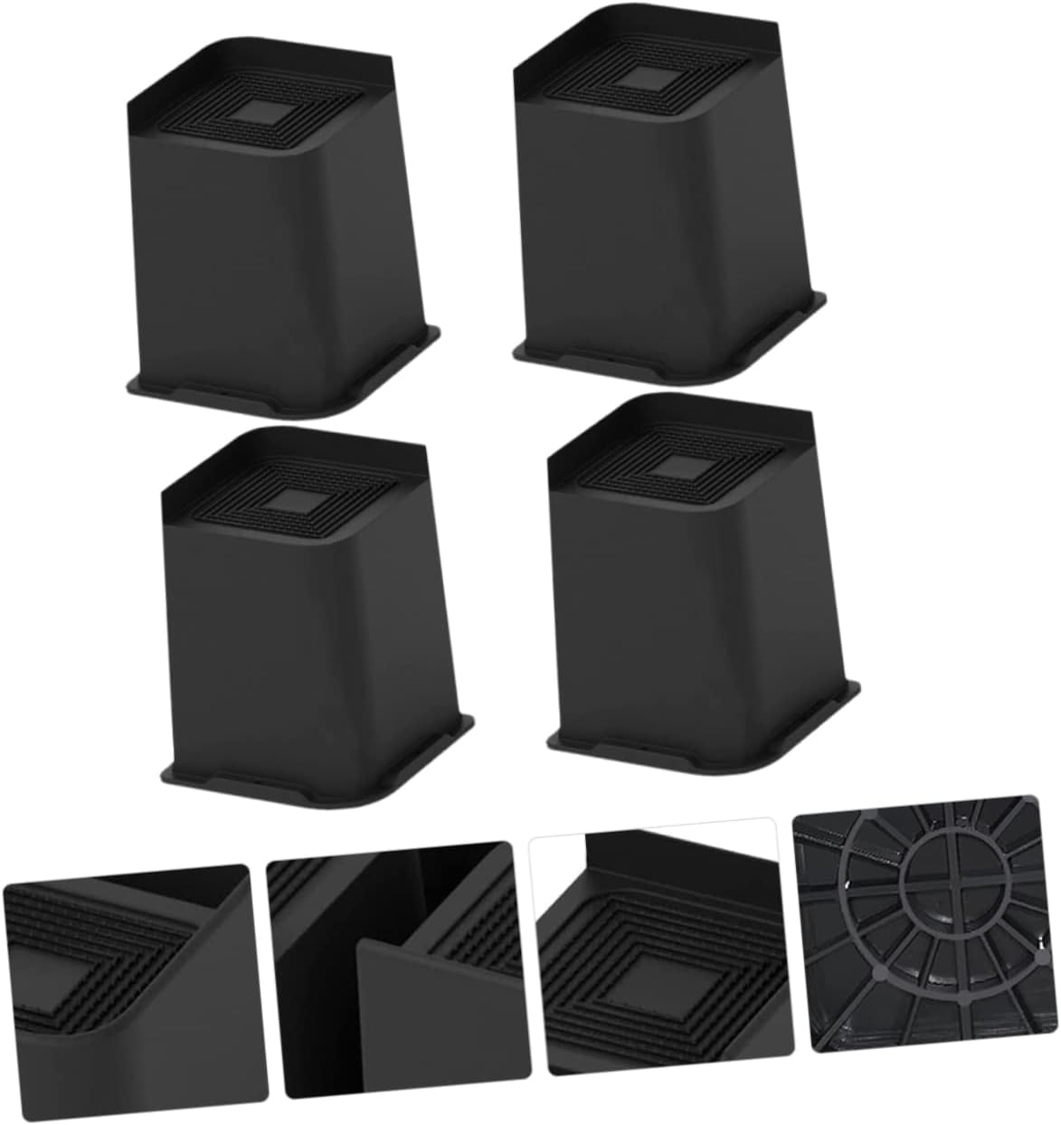 PRETYZOOM 4pcs Furniture Risers Height Increase for Beds Sofas Chairs and Tables Rubber Base for Stability for Home Storage