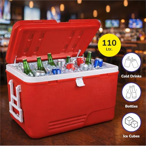 Image of Aristo Insulated Chiller Ice Box with Plug|Standard Size for Travel Party Bar Ice Cubes | Cold Drinks | Medical Purpose |110 Litre |Color May Vary