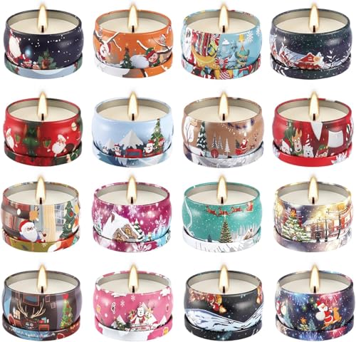 WPONSZU 16Pack Christmas Scented Candles,Candvent Calendar 2025, Gift Set 2.5oz