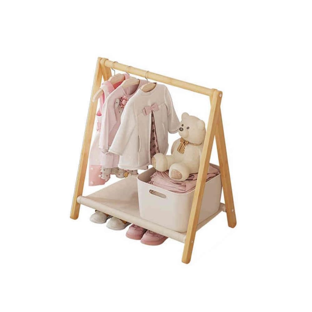 Amazon.co.jp: キッズ ハンガーラック 木製 ナチュラル 収納ラック