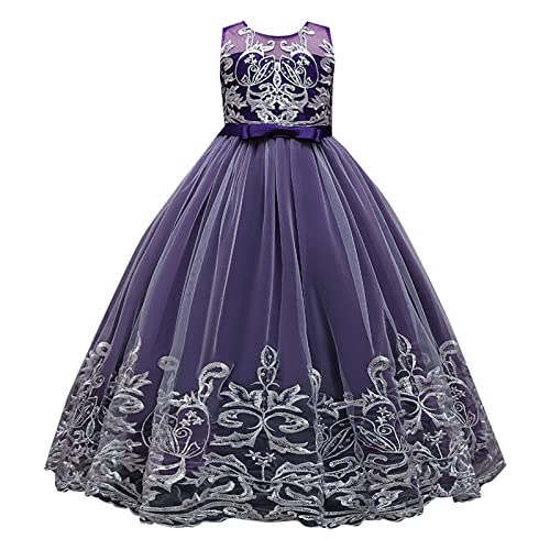 Baby Girls' Dresses Flower Girl Lace Dress for Kids Wedding Bridesmaid Pageant Party Formal Long Maxi Dress