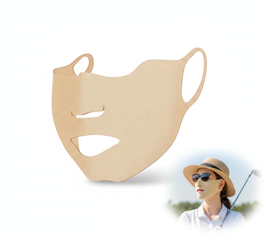 Excefore Golf Sunscreen Patch, 5 PCS Outdoor UV Protection Mask, Hydrating Gel Skin Care, Lifting Collagen Mask, Suitable for Outdoor Sports, Cycling, Mountain Climbing