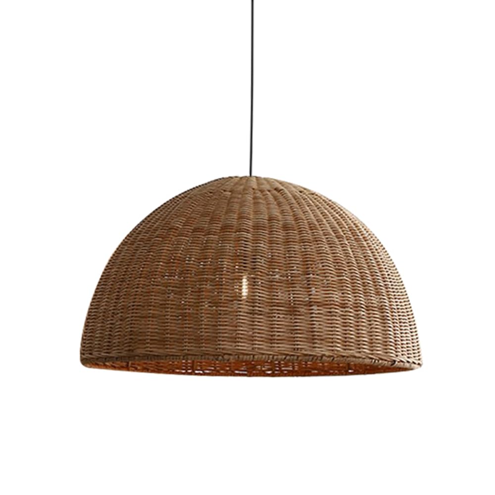 CHUNGYANG Dining Room Hanging Lamp Hand-Woven Rattan Chandelier Light Fixture Retro Living Room Guesthouse Hanging Pendant Lighting Adjustable Height Pastoral Rattan Woven Pendant Lamp For Aisle Study