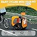 Heavy Duty Collapsible Pet Bike Trailer with All-Terrain Wheels & Universal Hitch(Black+Orange)