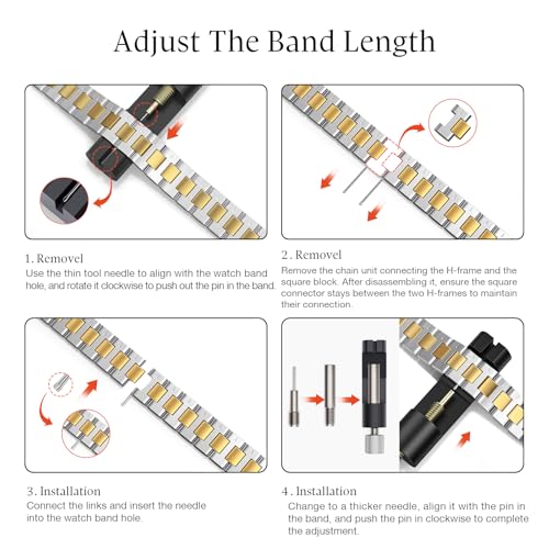 WFEAGL Slim Stainless Steel Band Compatible with Apple Watch 42mm 41mm 40mm 38mm Women, Elegant Dressy Jewelry Bracelet, Thin Lightweight Metal Strap for iWatch Series 11 10 9 8 7 6 5 4 3 2 1 SE, Silver+Gold by WFEAGL - Image 5
