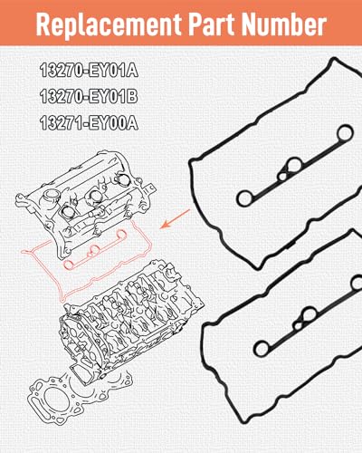 Image of Engine Valve Cover Gasket Kit Fit for Infiniti G37 Q40 Q50 Q60 QX50 QX70 M37 2008-2020 Replace #13270-EY01A 13270-EY01B 13271-EY00A Valve Cover Gasket Set
