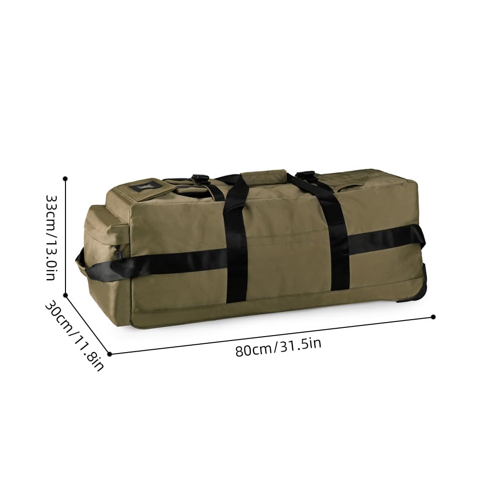 Große Reisetasche mit Rollen, Handtasche, Trolley oder Rucksack, 3-in-1, umwandelbar, wasserabweisend, große Reisetasche, Faltbare Handgepäcktasche