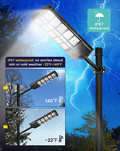 Lovus 2 Pack 1500W Commercial Solar Street Lights, 6000K Dusk To Dawn Solar Flood Light With Motion Sensor, Outdoor Solar Parking Lot Lights Ip67 Waterproof For Courtyards, Playground, St5-107-2 #TOP1