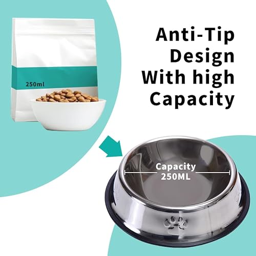FAMILY'S BACKYARD Dog Bowls,Stainless Steel Dog and Cat Bowls, with a Diameter of 16CM at The Mouth and 22CM at The Bottom for Rust and Corrosion Prevention. — view 5