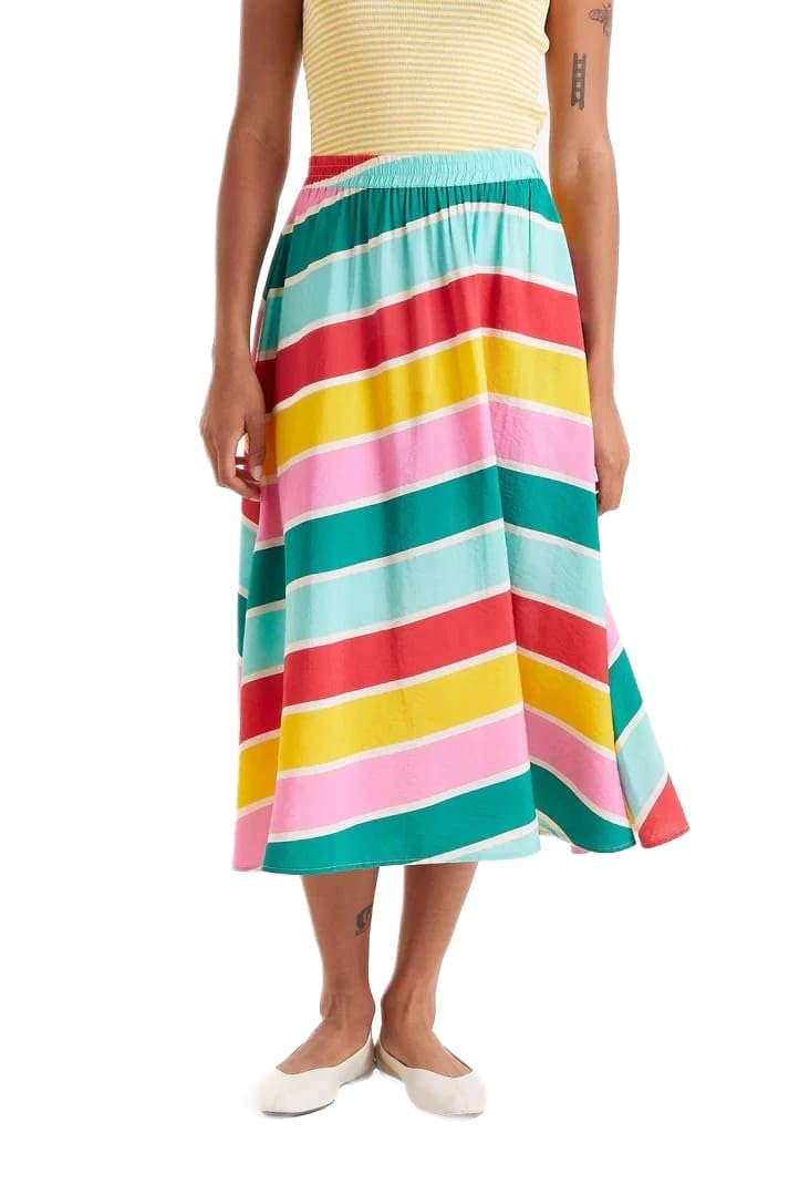 Compañía Fantástica Women's Multicolour Compania Fantastica Colour Wave Midi Skirt