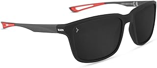 kaen eyewear KAEN Eyewearlabs Sunglasses For Men & Women | Polarized Full Rim Rectangular Branded Stylish Spectacles | 100% UV Protection Shades | Cricket Sports Cycling Driving | Black Lens | Medium | Myles-picture-12