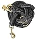 Leisegrün Paracord Hundeleine 2m | Handgefertigte Leine 3-Fach verstellbar | Handmade für kleine und mittelgroße Hunde (Noir, 2 m) | Farbe: Schwarz