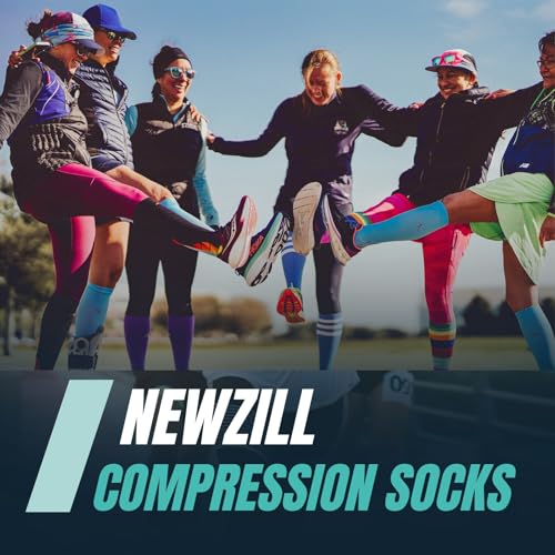 Image of NEWZILL Medical Compression Socks for Women & Men, 20-30 mmHg Knee-High Support for Circulation, All-Day Comfort for Work Travel Running Cycling and Fitness