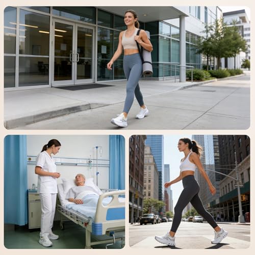 Image of Womens Wide Slip On Walking Shoes with Cushioned Arch Support Lightweight Comfort Orthopedic Sneakers for All Day Standing