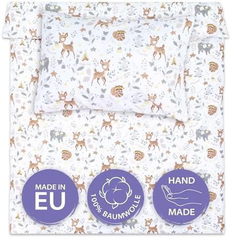 Kinder dekbed zonder hoes 100x135 cm - Katoenen baby deken en kussen set kinderdeken 100 x 135 en kussen 60 x 40 - Dekbedden kinderdekbed voor babybed Oeko-Tex Melkweg