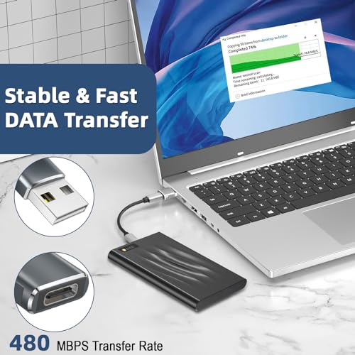 USBC Buchse zu USB Stecker Adapter, 3 Stück USB auf Typ C Adapter, USB-C Buchse zu A Stecker Ladegerät Netzteil Konverter Kompatibel mit MacBook, Notebook, Tablet, Smartphone, Airpods, Galaxy (Grau)