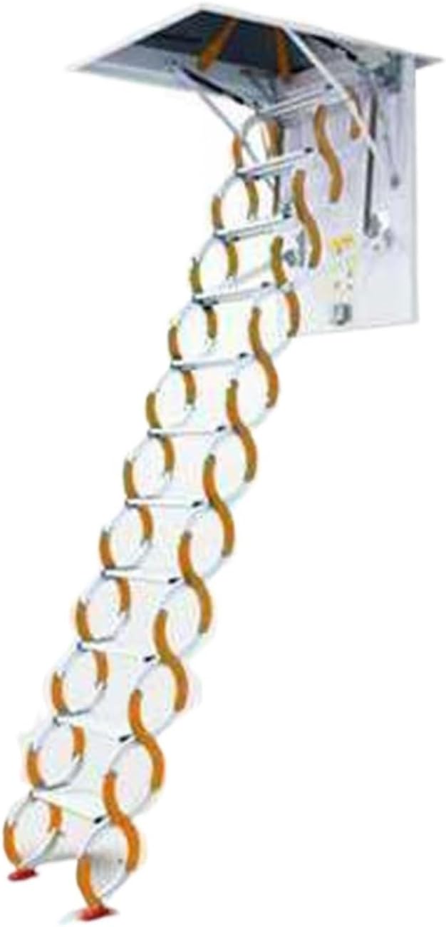 attic ladders Carbon Steel Loft Telescopic Ladder Ceiling Loft Ladder Manual Retractable Folding Ladder Can be Used Indoors and Outdoors(Orange,80 * 100cm)