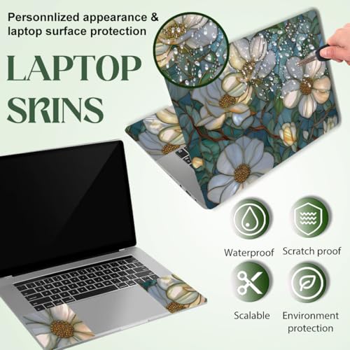Autocollant ordinateur portable SUPERDANT lot de 3 fleurs idée cadeau informatique