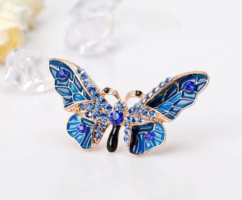 Image of Variety Styles Butterfly Brooch - Multi-Color Rhinestone Crystal Brooch Pin Cute Butterfly Shape Corsages Brooches Decoration Gift for Women