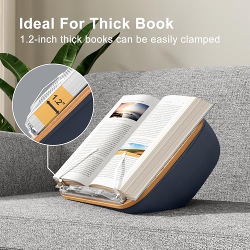 Image of ERGONOV Lap Book Stand for Hands Free Reading Comfortable Reading Pillow Stand Minimize Neck Strain Perfect Idea for Book Lovers in Dorm Room or Anywhere Else with Bookseat(Gray)