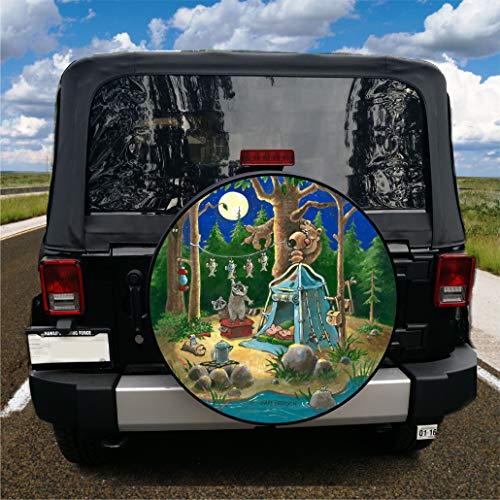 Tire Cover Central Bear The Heist Stealing Campers Fish Spare Tire Cover(Select Tire Size/Back Up Camera In Menu) Custom Sized To Any Make/Model #TOP3