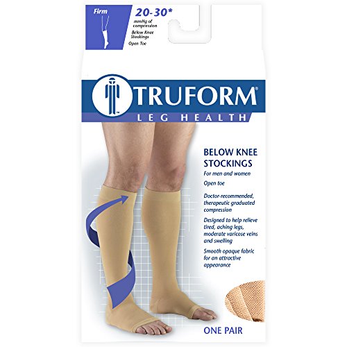 image for Truform 20-30 mmHg Compression Stockings for Men and Women, Knee High 