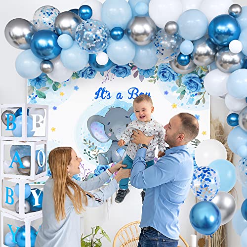 Golray 4488 155Pcs Elephant Baby Shower Decorations For Boy Baby Boxes thumb #4