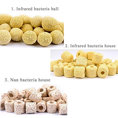 spritool 12 in 1 (1 Pack 1.1 LB) Aquarium Filter Material Ceramic Biochemical Ball Fish Tank Medium Aquarium Accessories Gift Net Bag