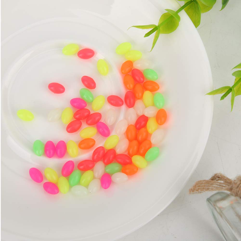 400pcs perline da pesca fluorescenti luminose perline da pesca a forma rotonda strumenti di attrezzatura da pesca uova per rig 8mm