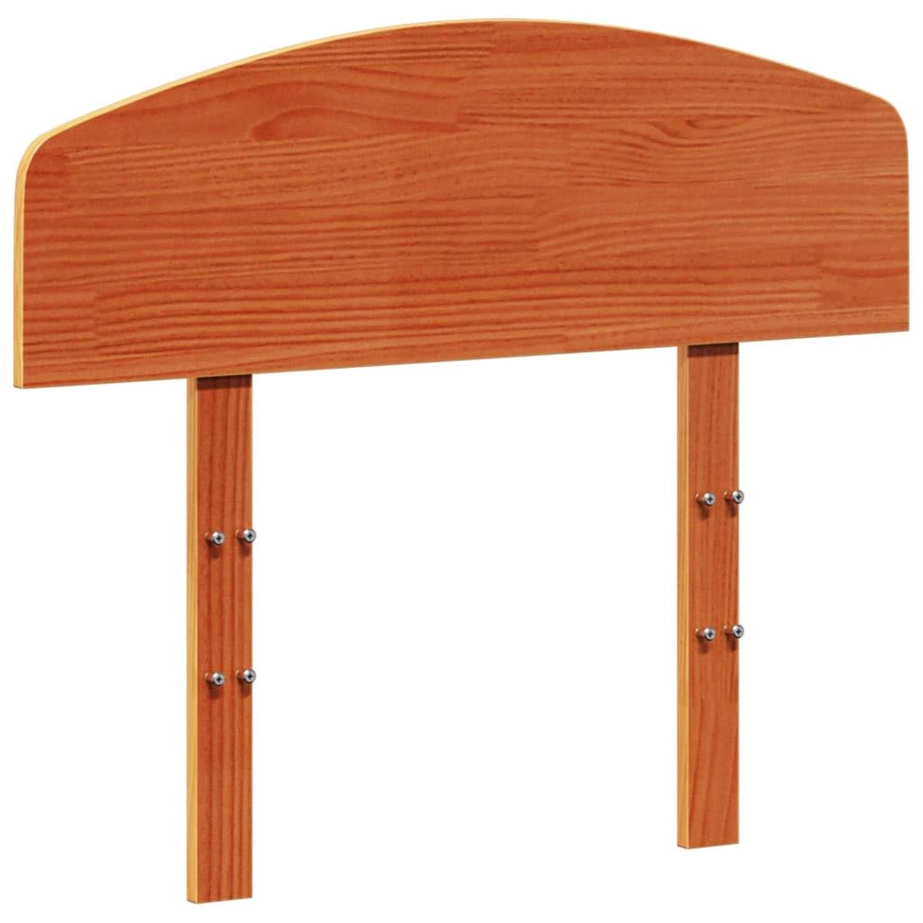 vidaXL Cabecero de Cama, Cabecera para Estructura Marco de Cama, Cabezal de Somier, Mueble para Dormitorio, Madera Maciza de Pino Marrón Cera 90 cm