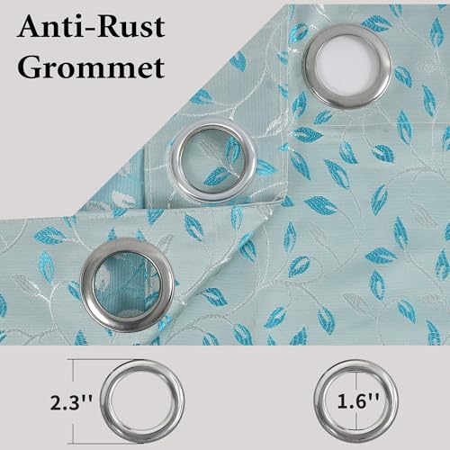 Image of FRESH FROM LOOM Polyester Bedroom Curtains Set of 3 Window Parda | Floral Room Darkening 12 Feet Long Curtains for Living Room with Eyelets Ring Parde Screens (Set of 3 |Aqua)