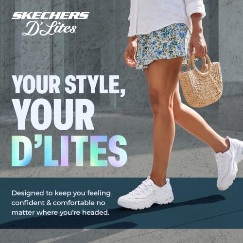 Image of Skechers Women's D'Lites New Scene Sneaker | Hands Free Slip-Ins, Air-Cooled Memory Foam Insole, Cushioned midsole with flexible outsole, Sporty fashion sneaker lace-up