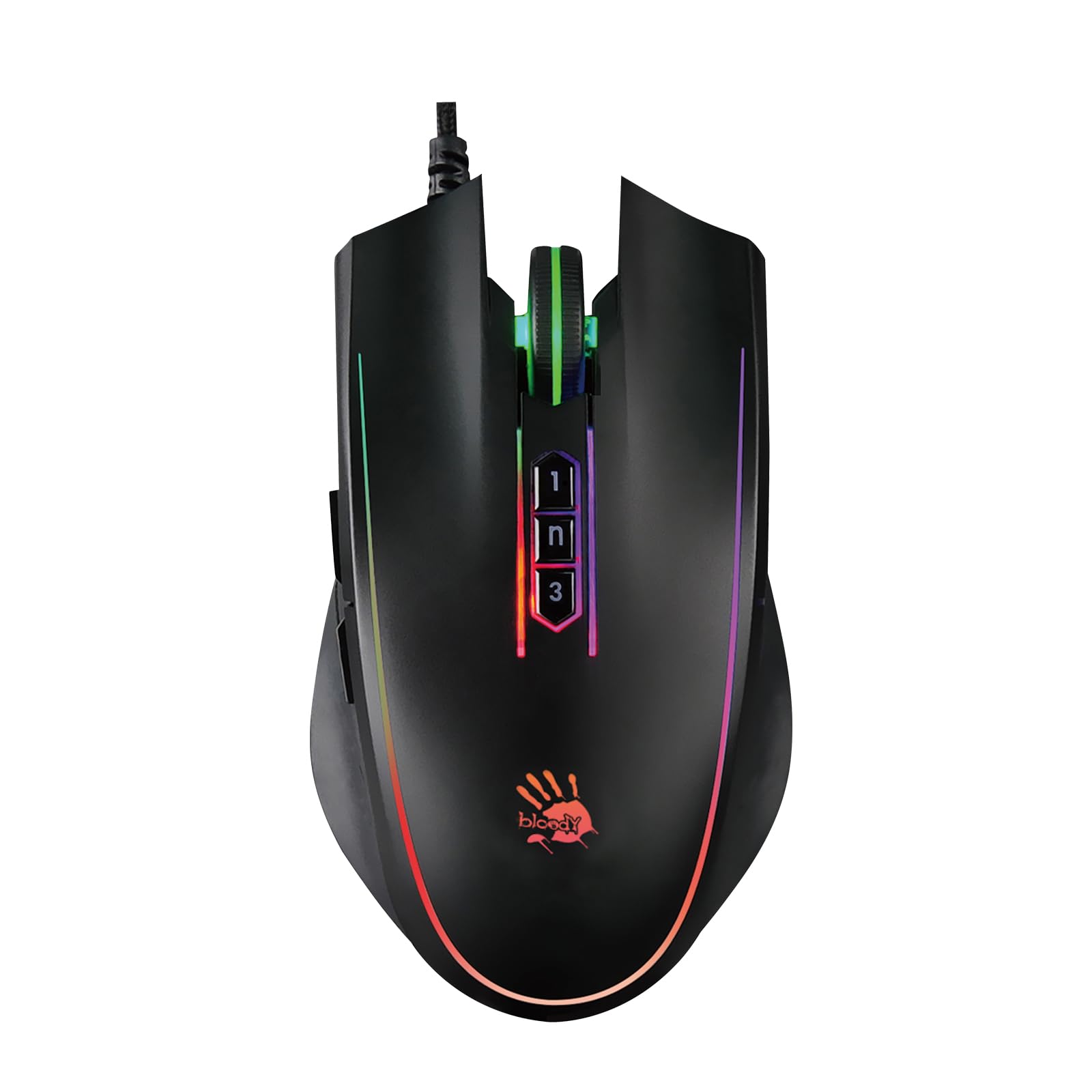 Bloody P81S Activated Starlight Usb RGB Light Strike, Bc3332-S Gaming Engine, 6 Sniper Modes, Adjustable X/Y Axis, 2000 Hz Report Rate, Metal X'Glide Armor Boot, Adjustable 8000 Cpi, No Double-Click