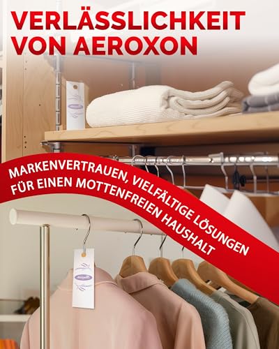 Aeroxon Mottenschutz für Kleiderschrank – 24 Mottenpapier gegen Kleidermotten, Lavendel Mottenabwehr für Kleidung & Textilien, Mottenpapier für Kleiderschrank mit Langzeitwirkung bis zu 3 Monate