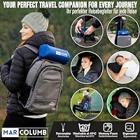 Marcolumb Reisekissen-Campingkissen-ergonomisches Memory-Schaum-Kissen mit temperaturregulierendem Bezug-Oeko-TEX Made IN Green (Schwarz) – Ansicht 7
