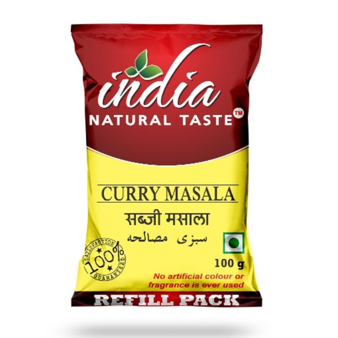INDIA NATURAL TASTECurry Masala powder For Cooking 3.5 OZ (100 Gram) All Natural | Vegan | No Colors | Gluten Friendly | NON-GMO | Indian Origin